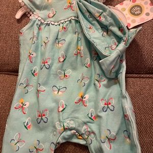 Cute blue butterfly romper